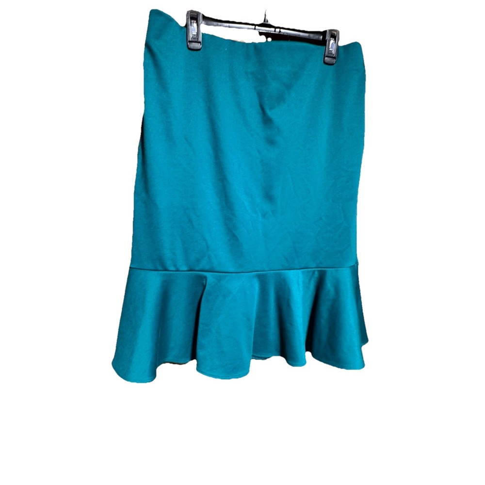 Bold Elements Skirt Ruffle Elastic Stretch Xl 27" Long NEW  Dark Teal‎ - Picture 2 of 8
